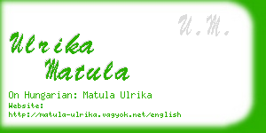 ulrika matula business card